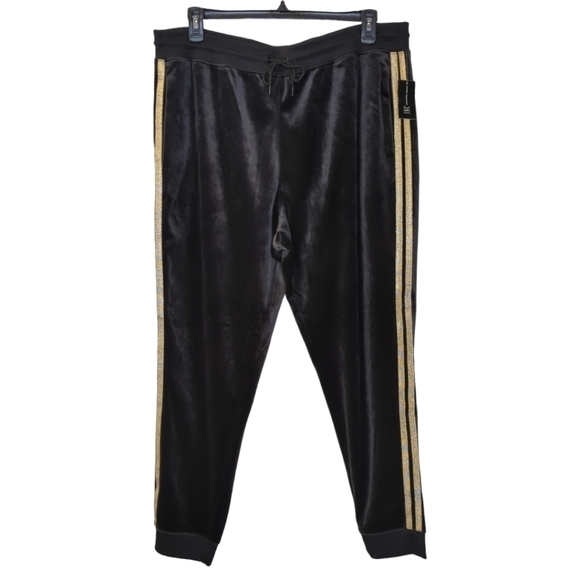 INC International Concepts Men's Side Stripe Black Velour Joggers NWT Size 2XL - Picture 16 of 16